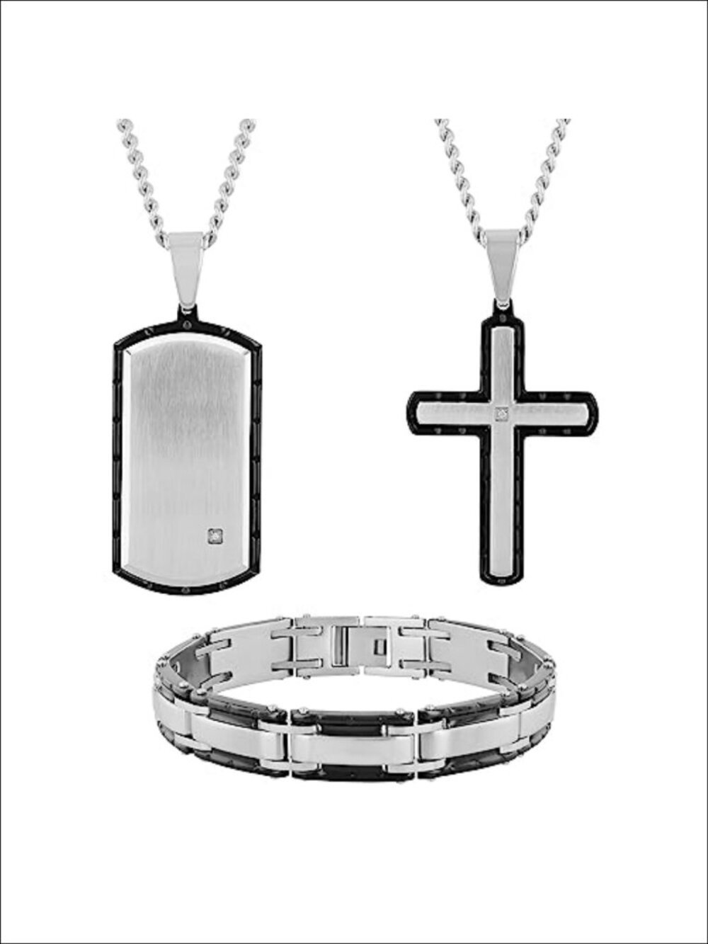 Stainless Steel Jewelry Set Necklace Bracelet Hypoallergenic